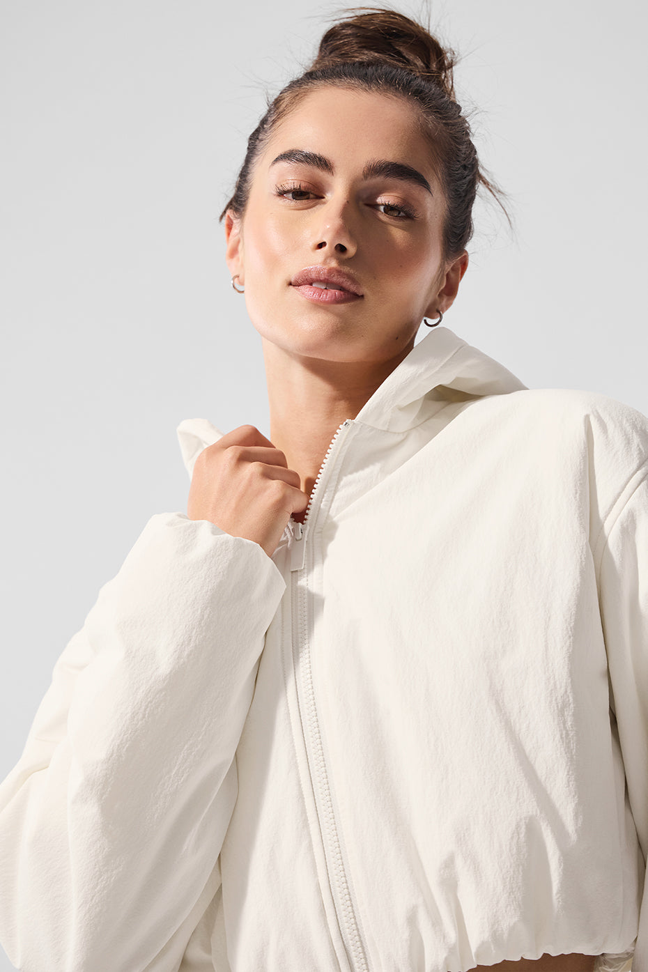 Cropped Mountain Peak Full-Zip Hoodie - Ivory — photo 4