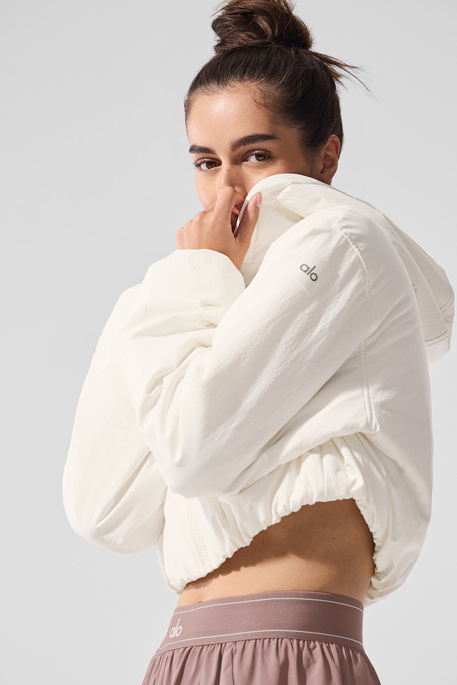 Cropped Mountain Peak Full-Zip Hoodie - Ivory — photo 5