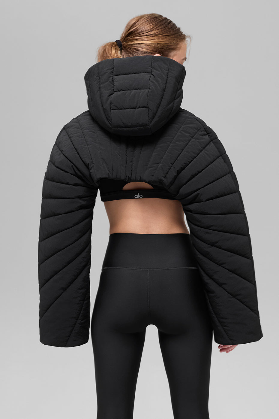 Quilted Starlight Puffer Shrug - Black — photo 3