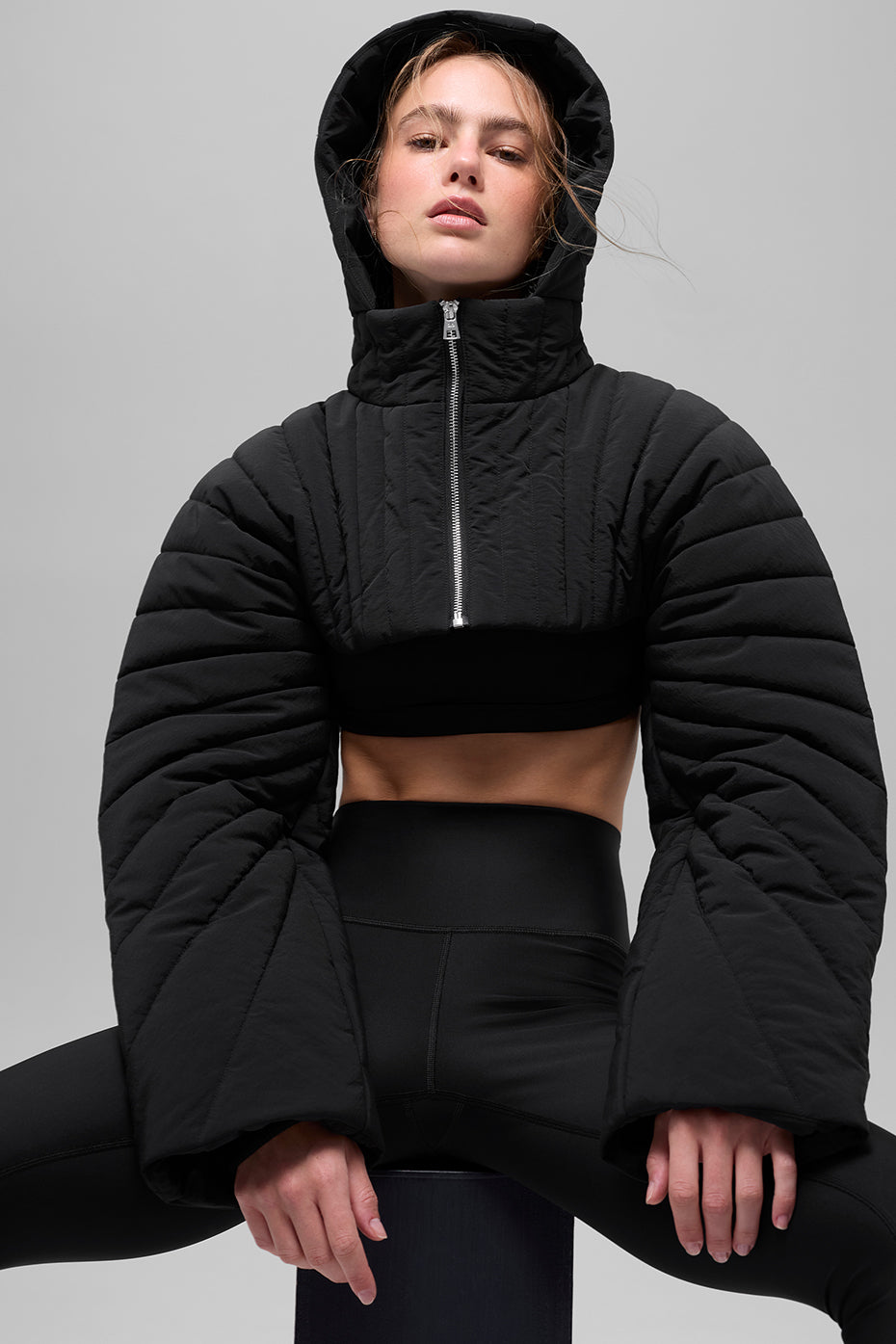 Quilted Starlight Puffer Shrug - Black — photo 4