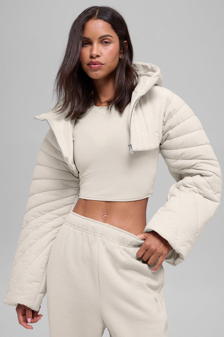 Quilted Starlight Puffer Shrug - Bone — photo 6