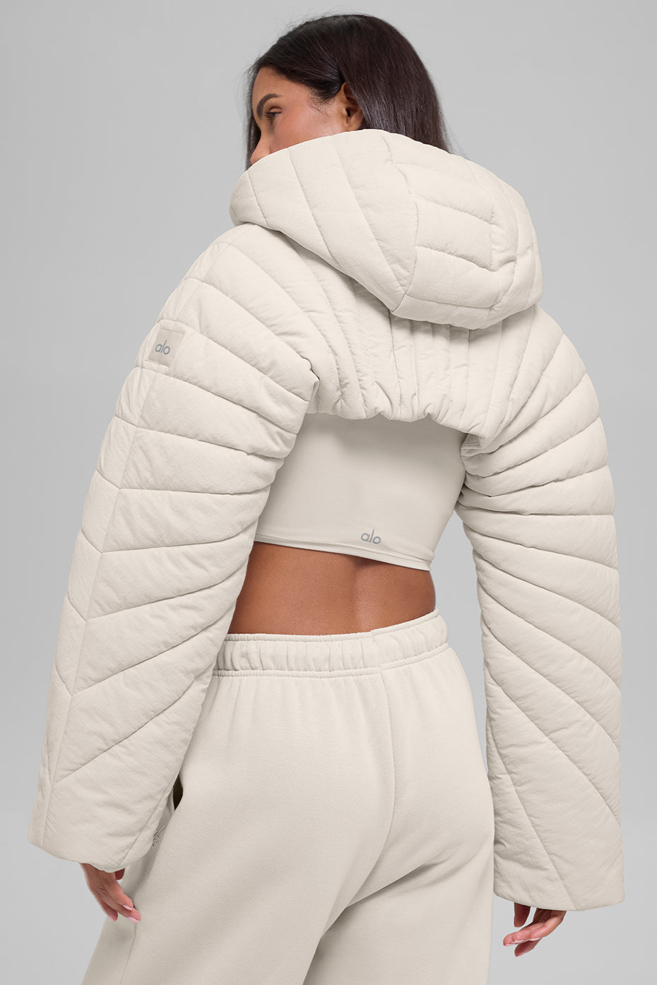 Quilted Starlight Puffer Shrug - Bone — photo 4