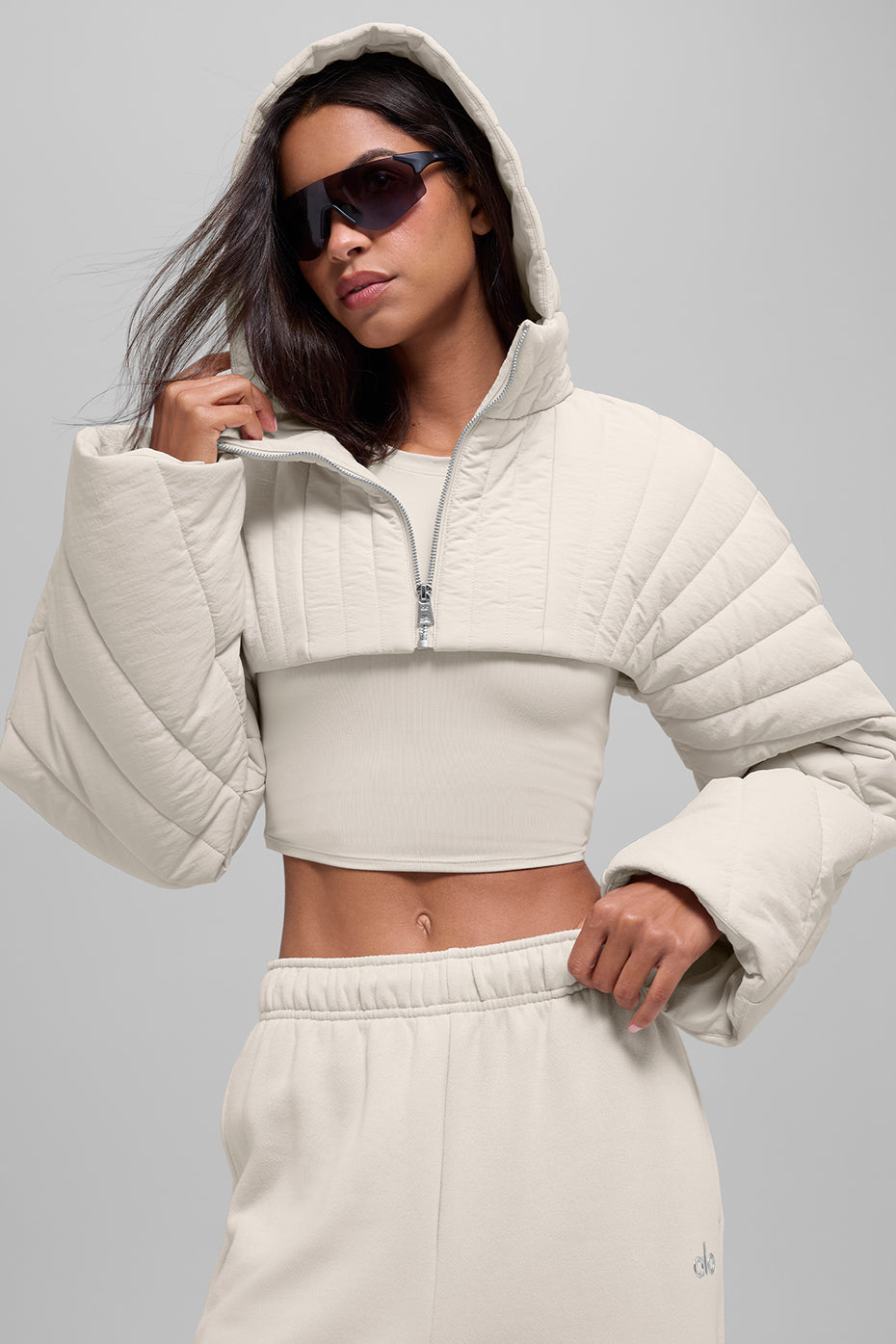 Quilted Starlight Puffer Shrug - Bone — photo 3