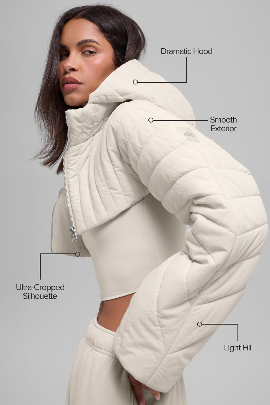 Quilted Starlight Puffer Shrug - Bone — photo 2