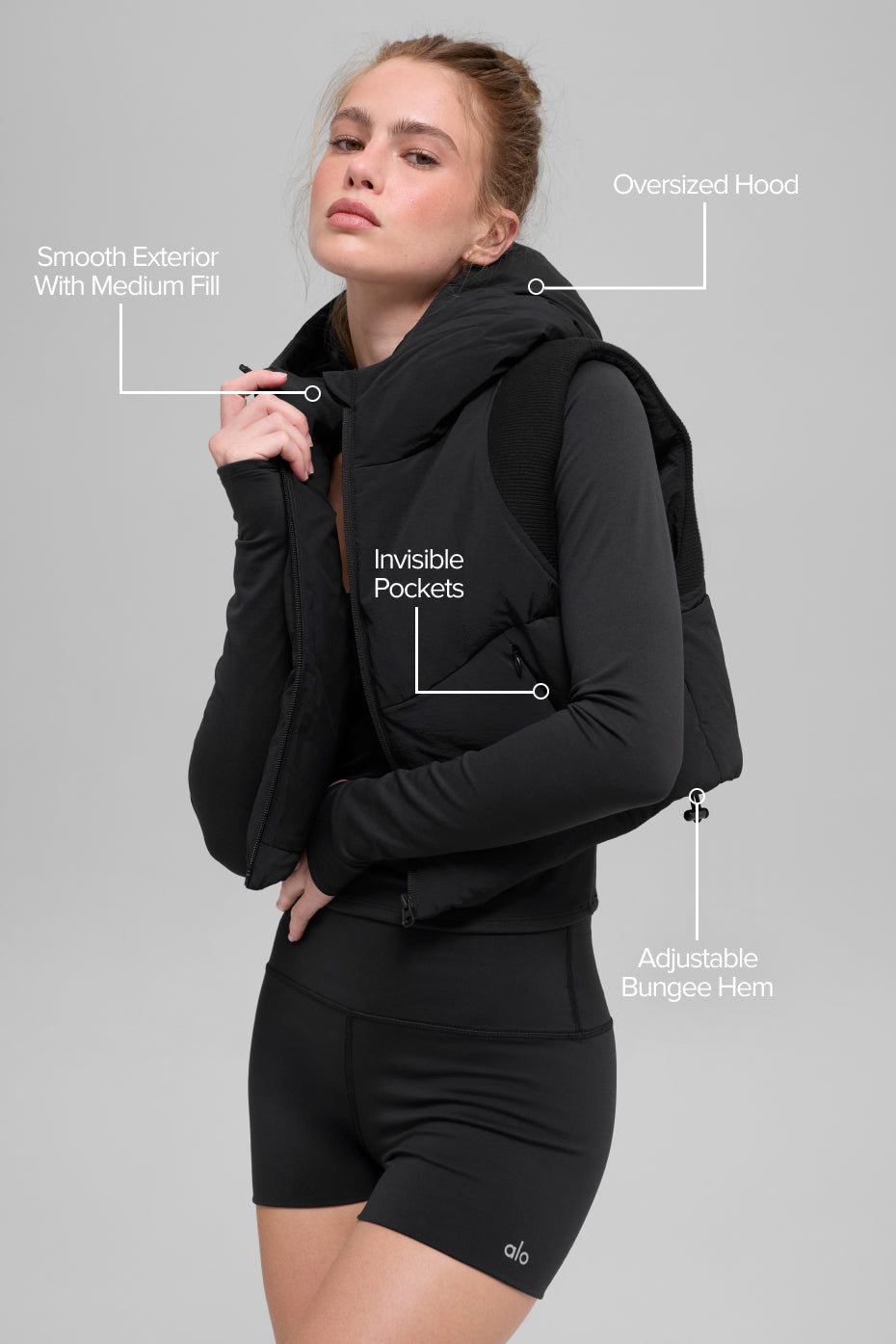 Fast Lane Puffer Vest - Black — photo 2