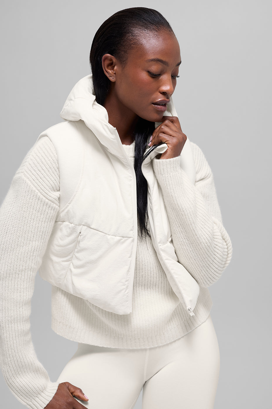 Fast Lane Puffer Vest - Ivory — photo 1