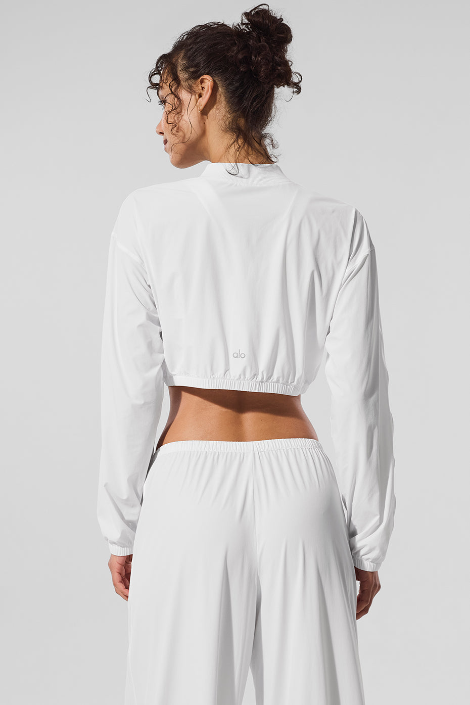 Cropped Breezy Full-Zip Cover Up - White — photo 4