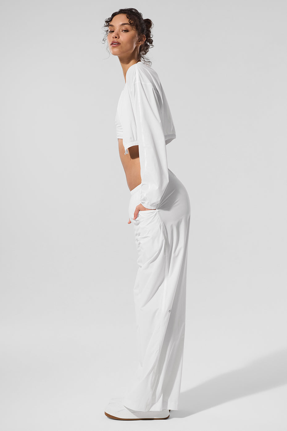 Cropped Breezy Full-Zip Cover Up - White — photo 5