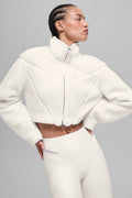 Sherpa Cropped Slope Side Jacket - Ivory — photo 1