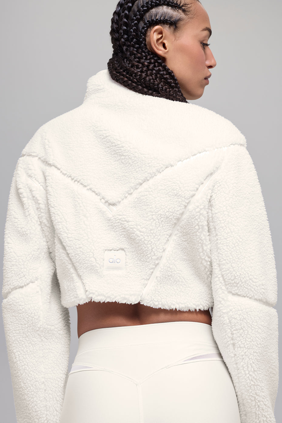 Sherpa Cropped Slope Side Jacket - Ivory — photo 2