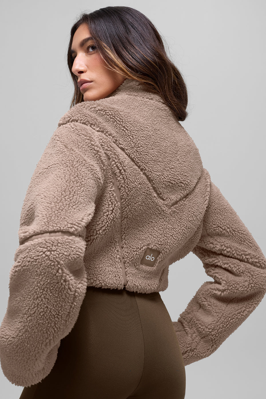 Sherpa Cropped Slope Side Jacket - Chai Latte — photo 2