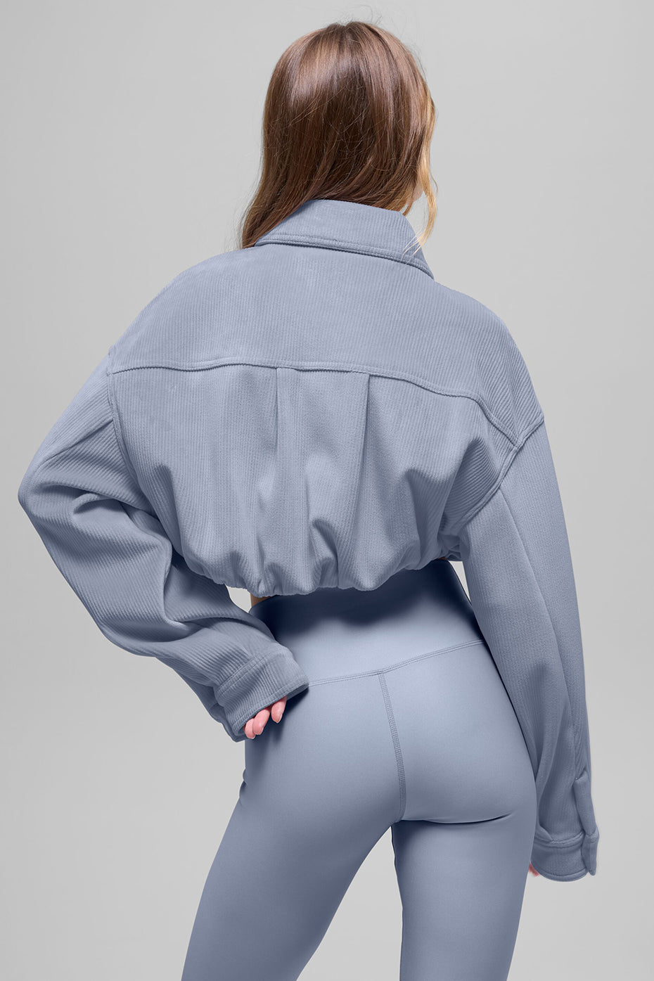 Ribbed Velour Cropped Mountain Side Jacket - Winter Frost — photo 2