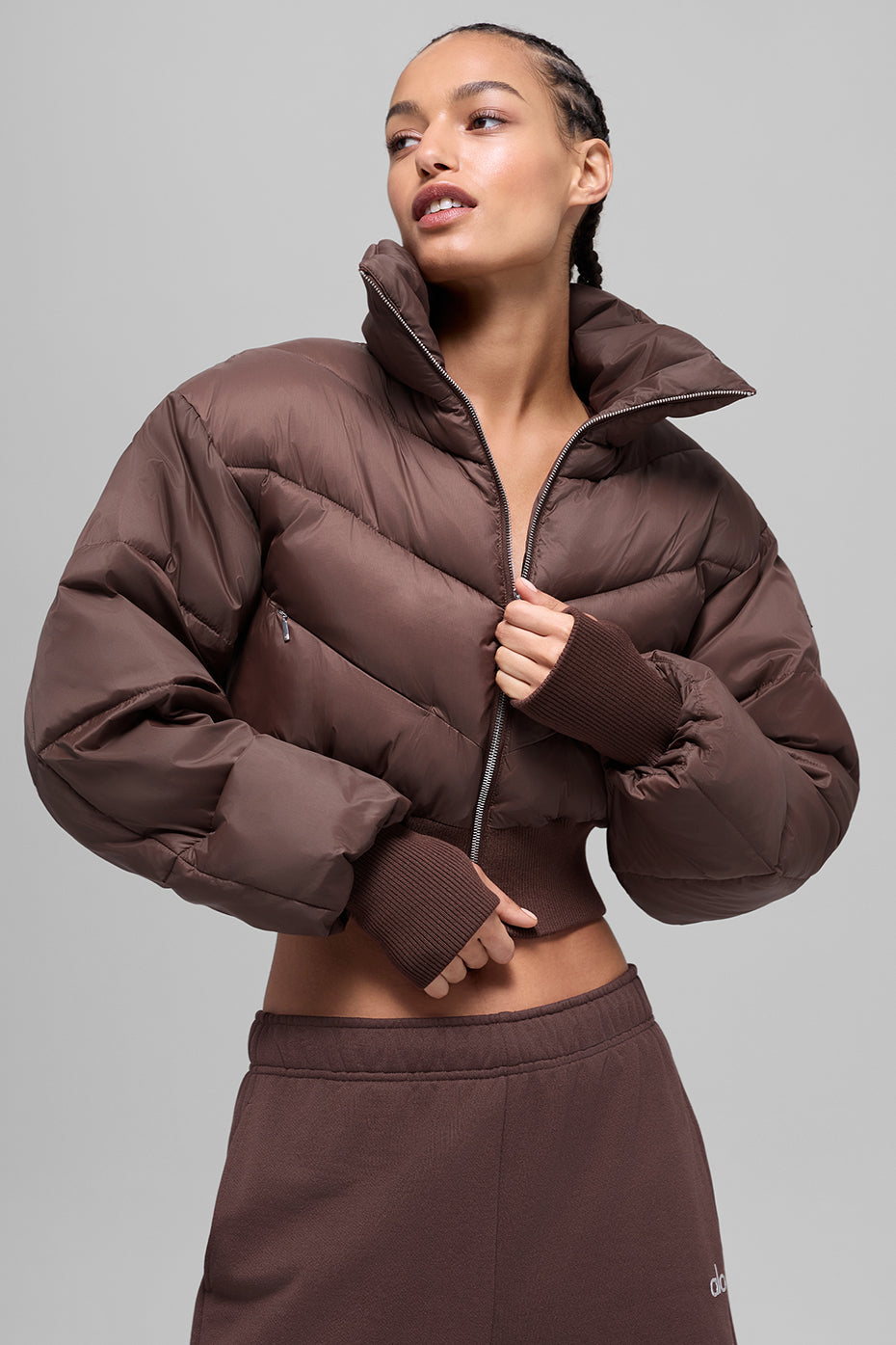 Cropped Atmosphere Puffer - Brownstone — photo 1