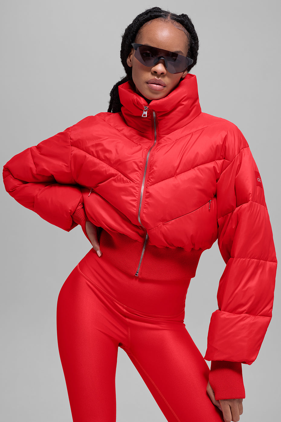 Cropped Atmosphere Puffer - Bright Red — photo 1