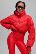 Cropped Atmosphere Puffer - Bright Red — photo 1