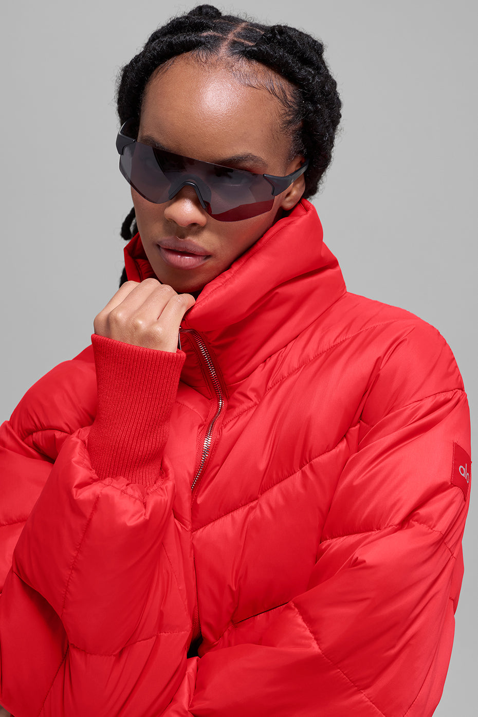 Cropped Atmosphere Puffer - Bright Red — photo 2