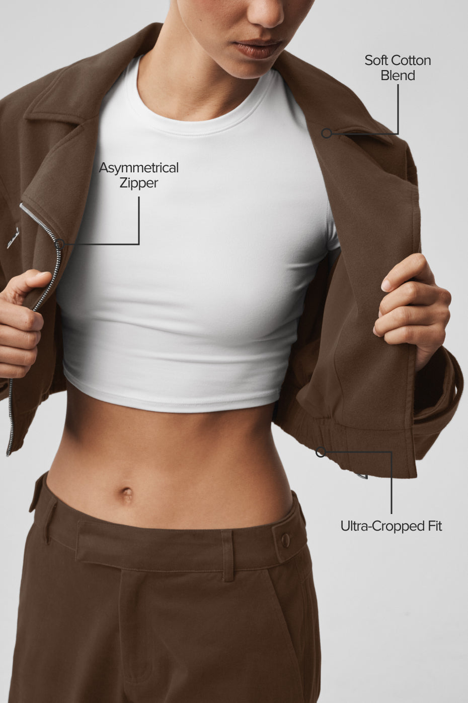 Cropped Cosmopolitan Jacket - Espresso — photo 2