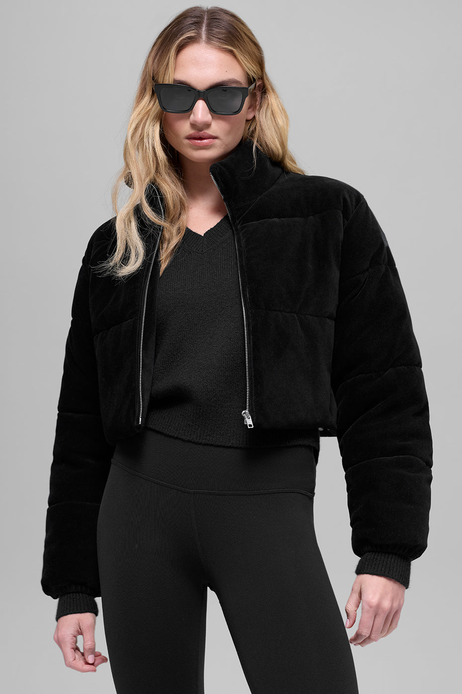 Micro Corduroy Dreamy Puffer - Black — photo 4