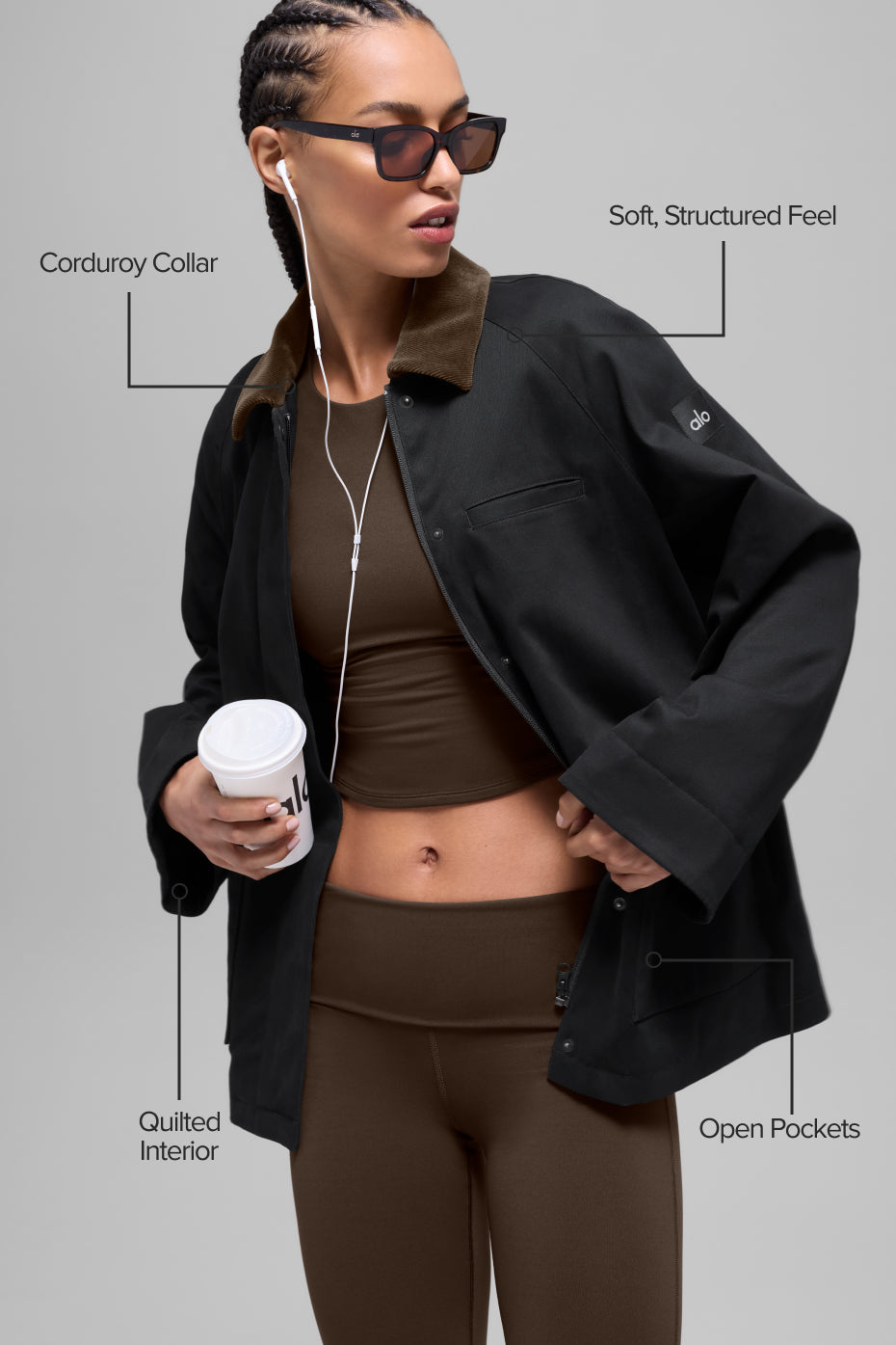 Twill Barn Jacket - Black/Espresso — photo 2