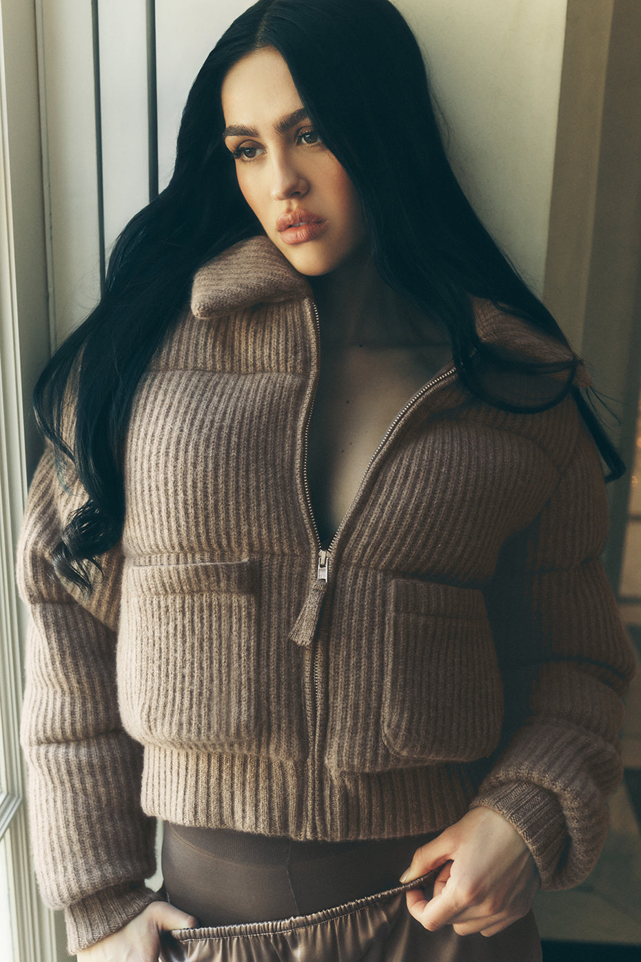 Cashmere Northstar Sweater Puffer - Alpine Cocoa Heather — photo 1