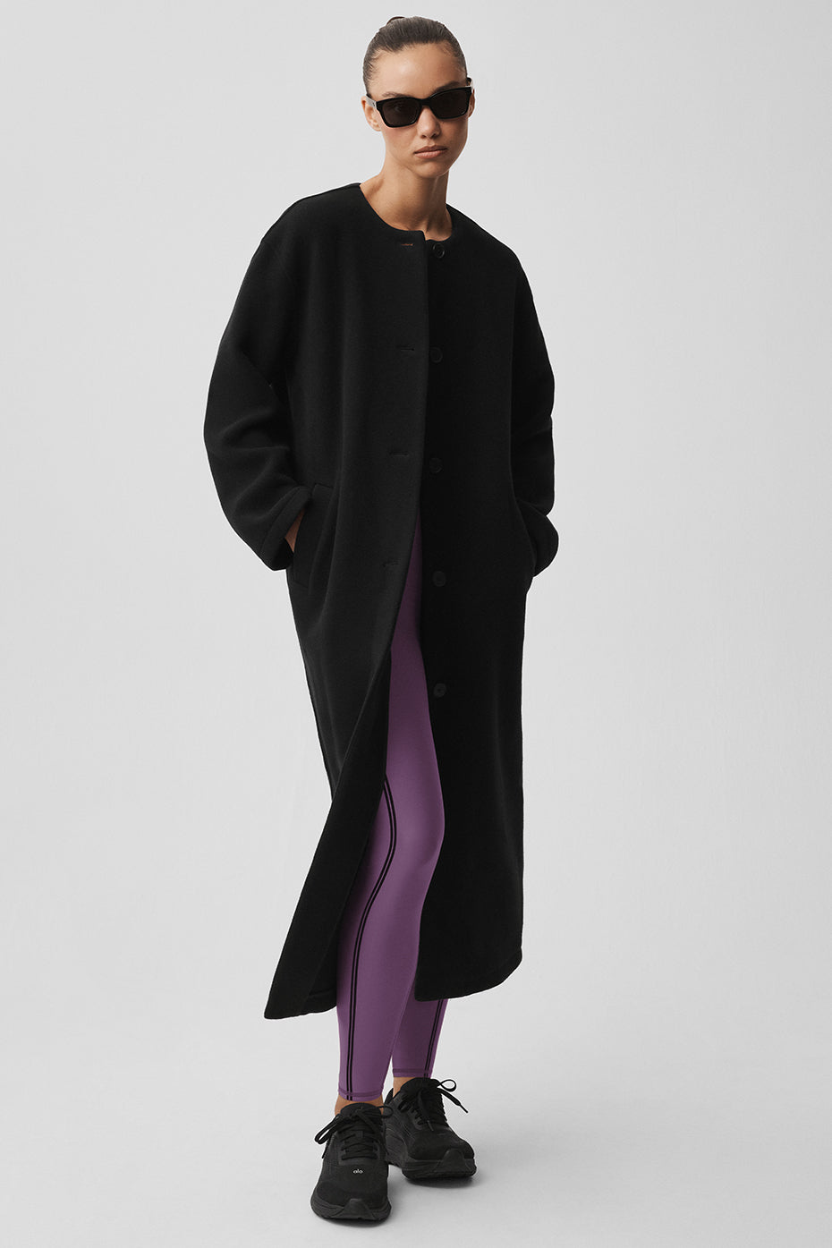Double Face Wool City Girl Long Coat - Black — photo 5