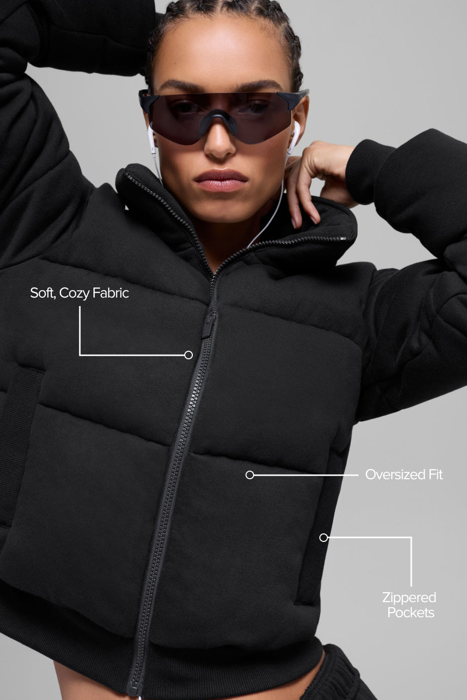 Sweatshirt Puffer - Black — photo 2
