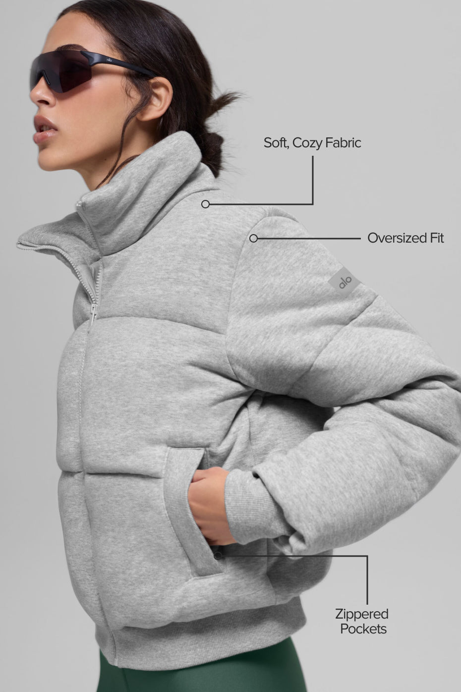 Sweatshirt Puffer - Athletic Heather Grey — photo 2