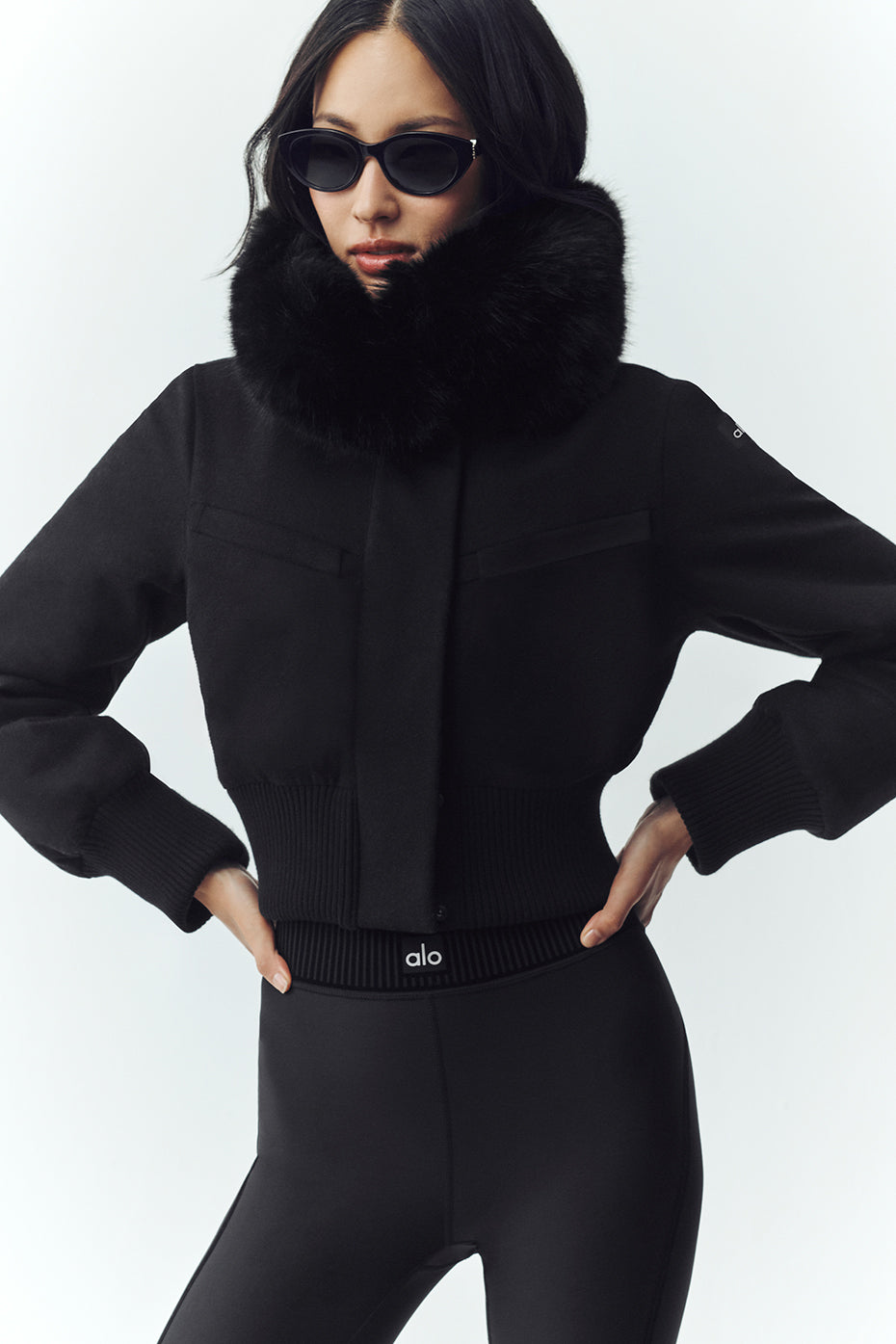 Wool Blend Bunny Slope Jacket - Black — photo 2