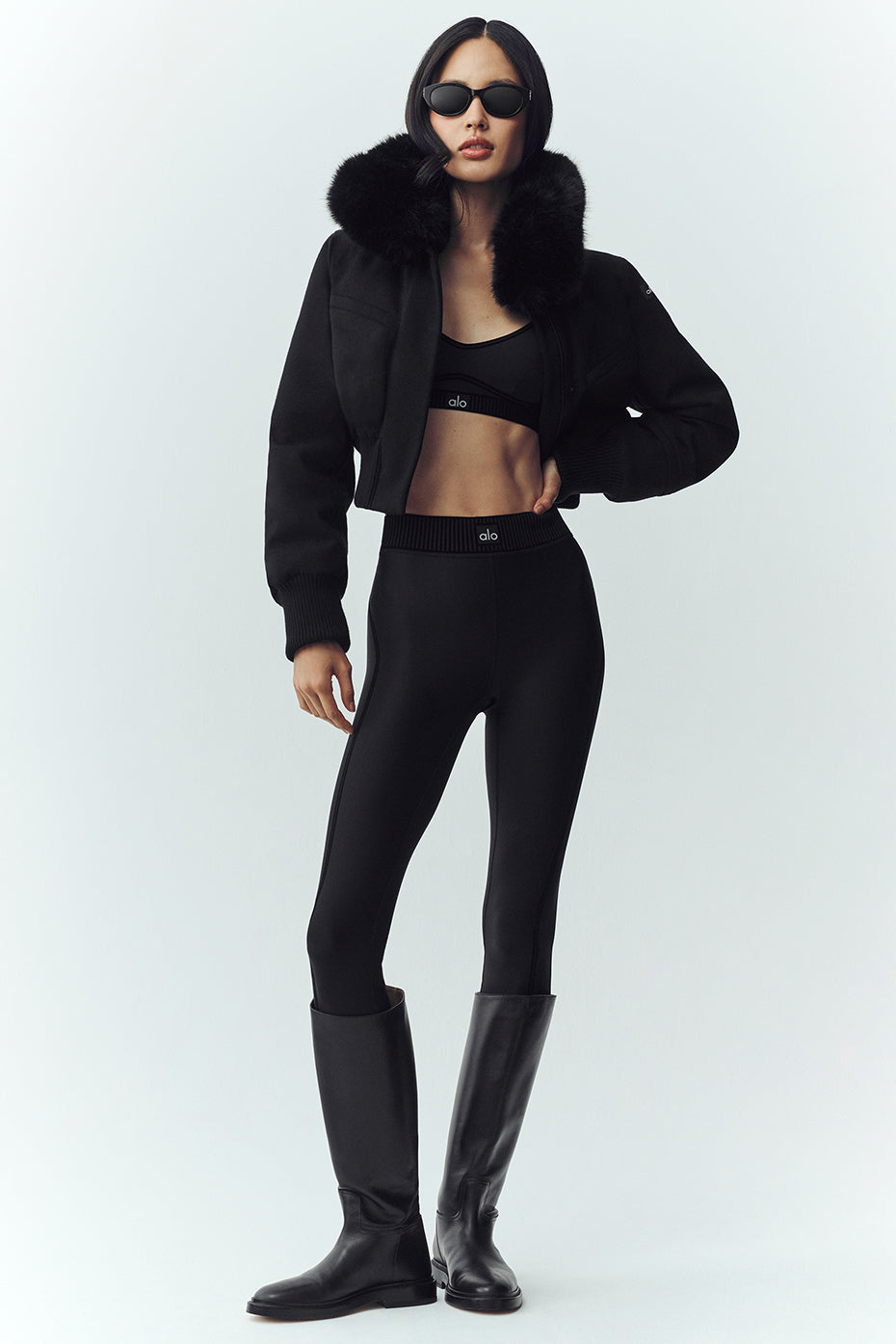 Wool Blend Bunny Slope Jacket - Black — photo 5