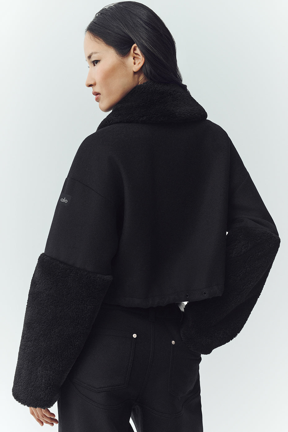 Wool Blend Nightfall Bomber - Black — photo 2