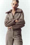 Wool Blend Nightfall Bomber - Alpine Cocoa Heather — photo 1