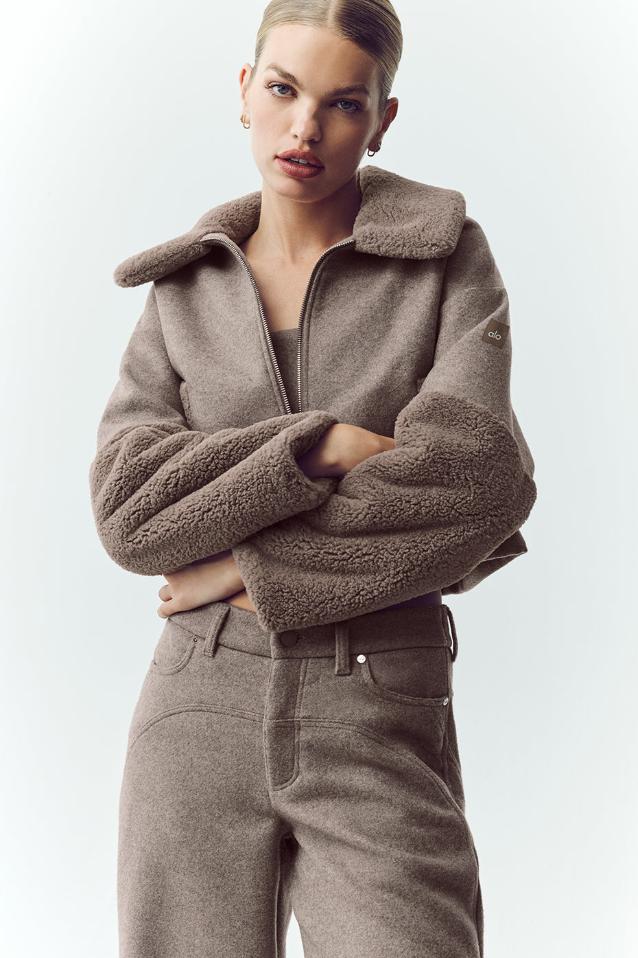 Wool Blend Nightfall Bomber - Alpine Cocoa Heather — photo 1
