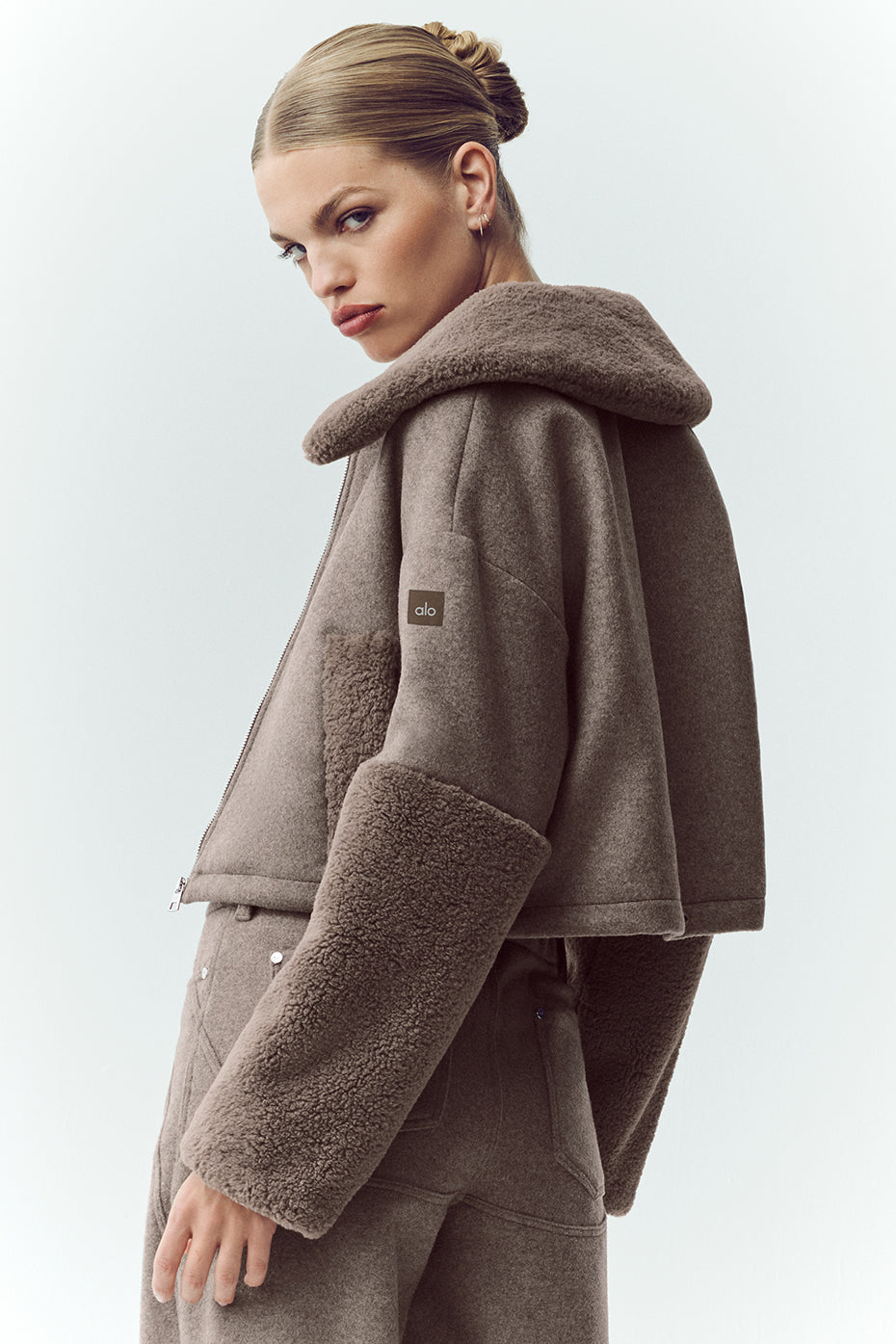 Wool Blend Nightfall Bomber - Alpine Cocoa Heather — photo 3