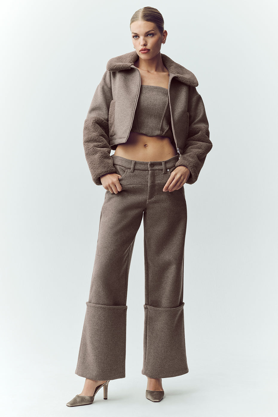 Wool Blend Nightfall Bomber - Alpine Cocoa Heather — photo 4