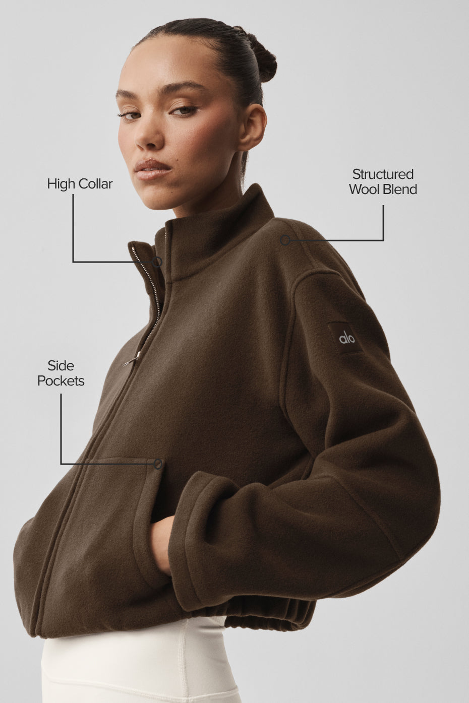 Double Face Wool City Girl Jacket - Espresso — photo 2