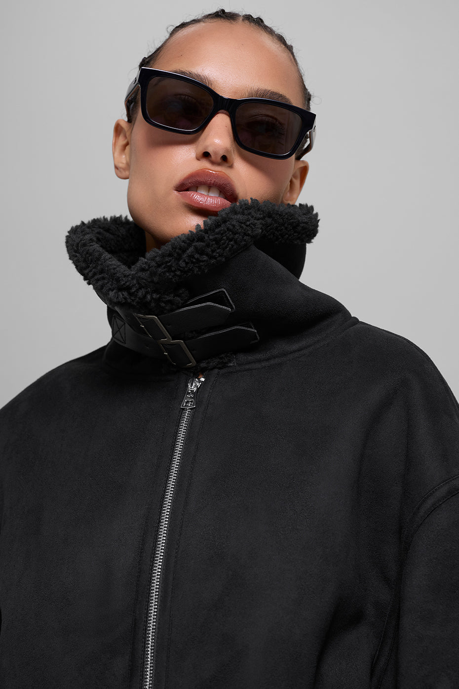 Faux Shearling Grand Jacket - Black — photo 5