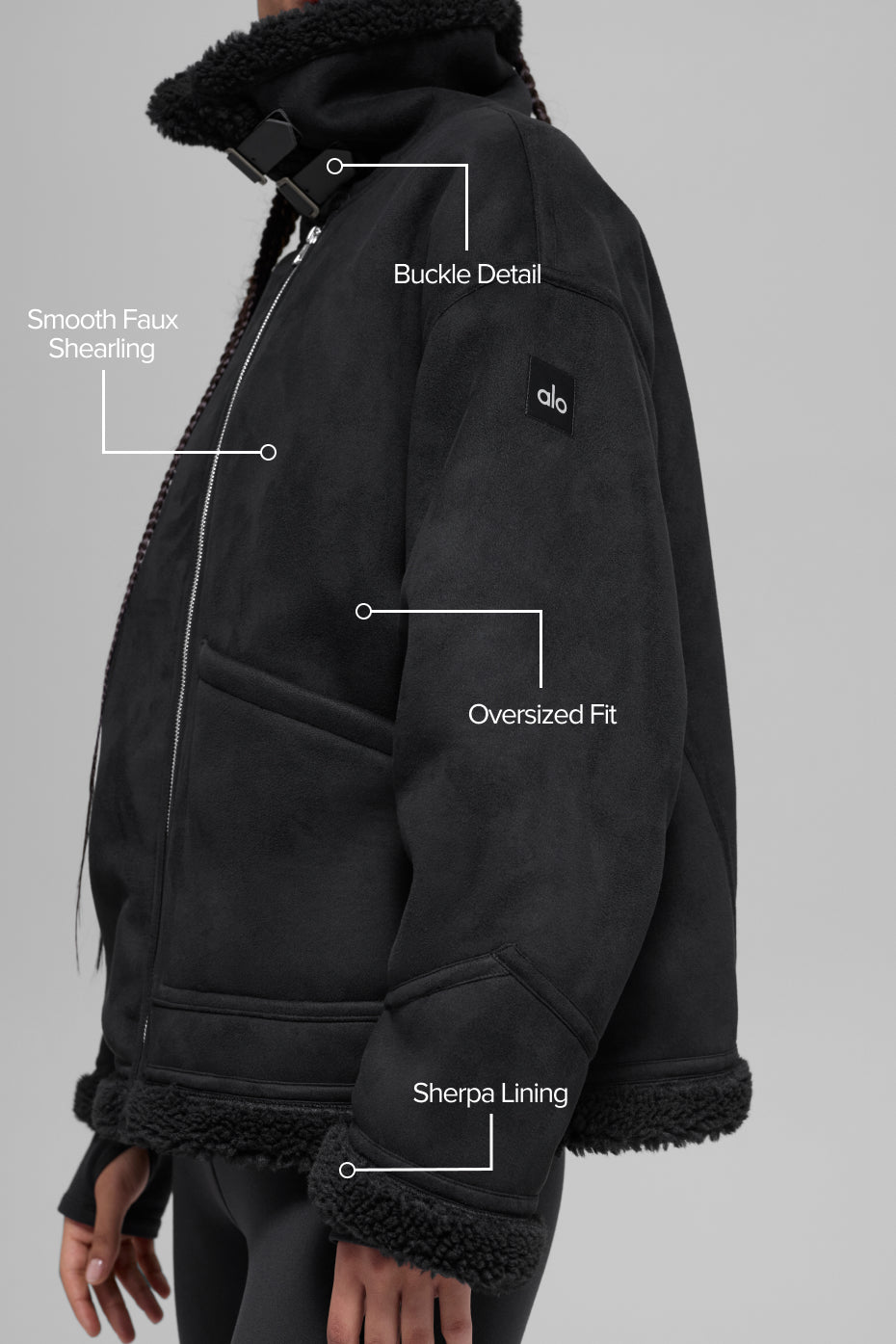 Faux Shearling Grand Jacket - Black — photo 2