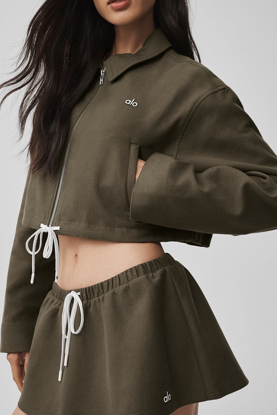 Cropped Fan Favorite Full Zip Jacket - Olive Tree — photo 4