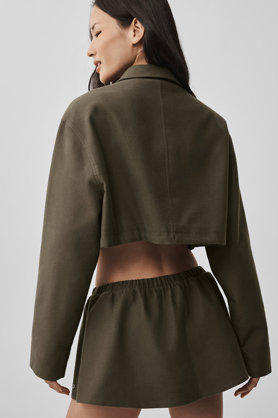 Cropped Fan Favorite Full Zip Jacket - Olive Tree — photo 2