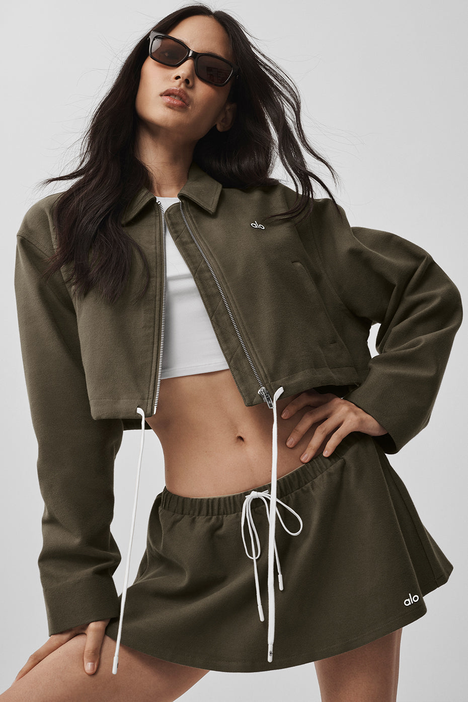 Cropped Fan Favorite Full Zip Jacket - Olive Tree — photo 3