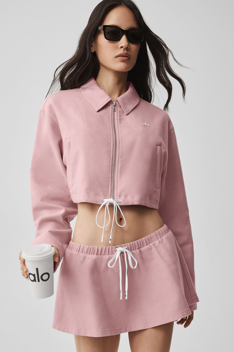 Cropped Fan Favorite Full Zip Jacket - Vintage Pink — photo 3