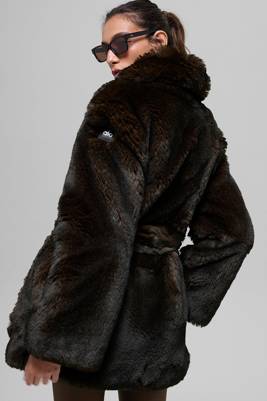 Faux Fur Starstruck Coat - Midnight Brown/Black — photo 2