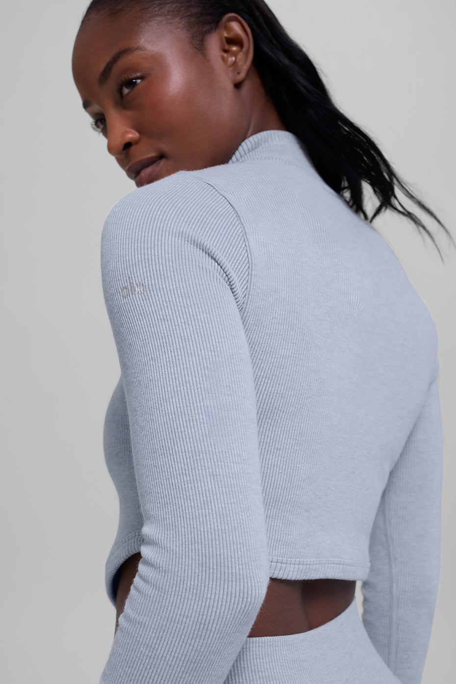 Seamless Two Tone Rib Jacket - Winter Frost Heather — photo 2
