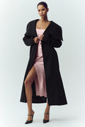 Wool Blend Nightfall Long Coat - Black — photo 1