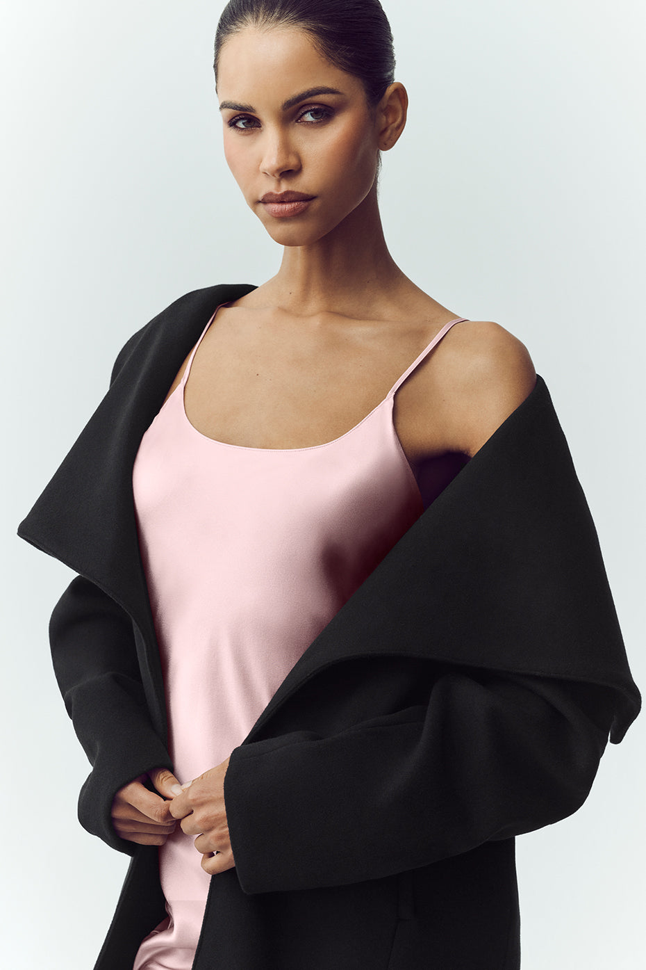 Wool Blend Nightfall Long Coat - Black — photo 2