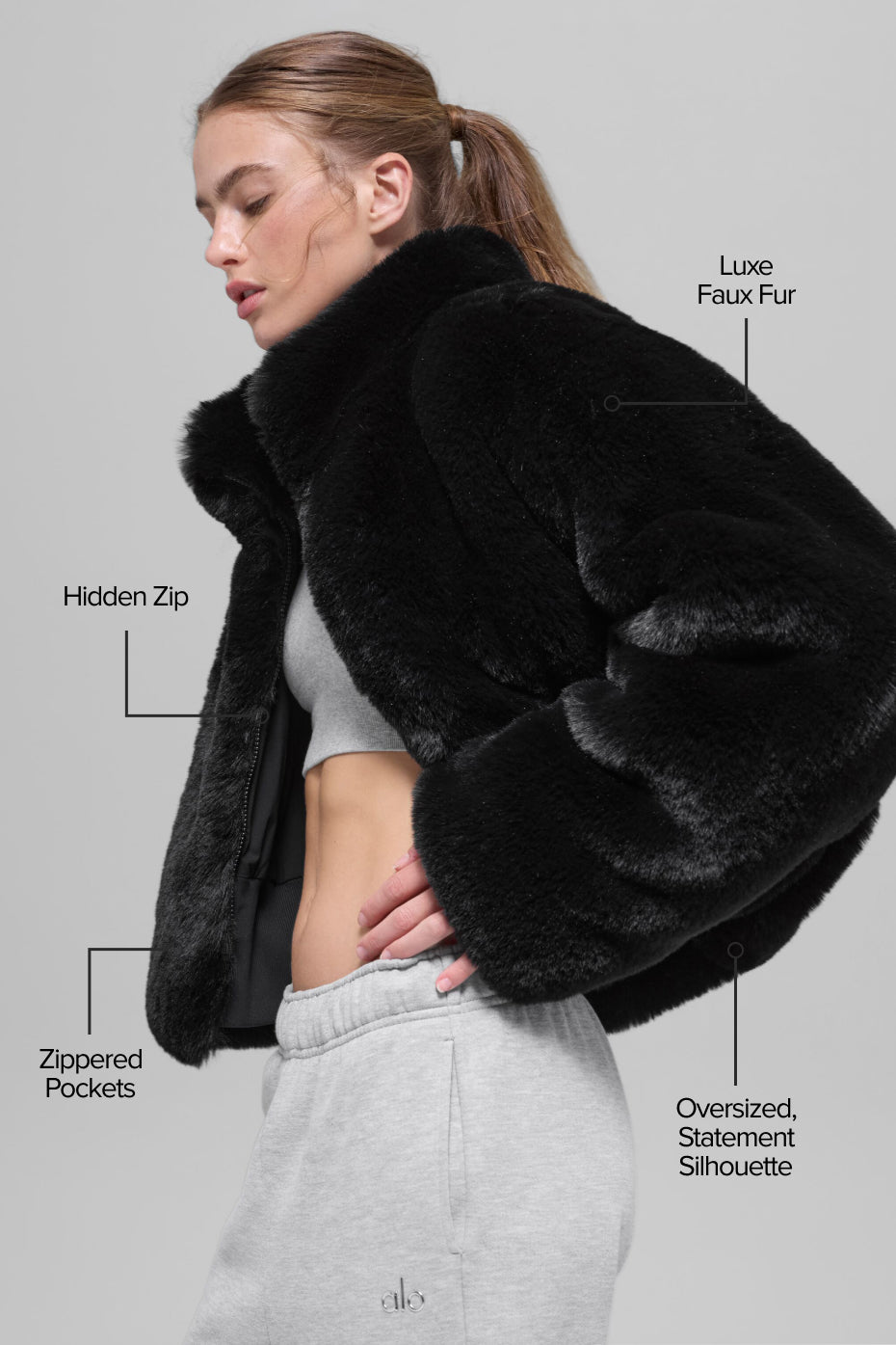Faux Fur Allure Jacket - Black — photo 2