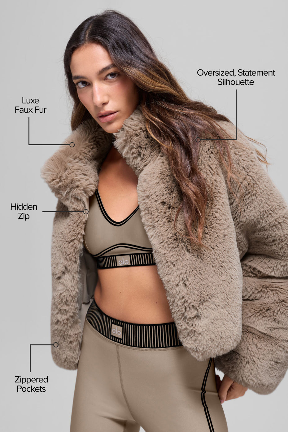 Faux Fur Allure Jacket - Oat — photo 2