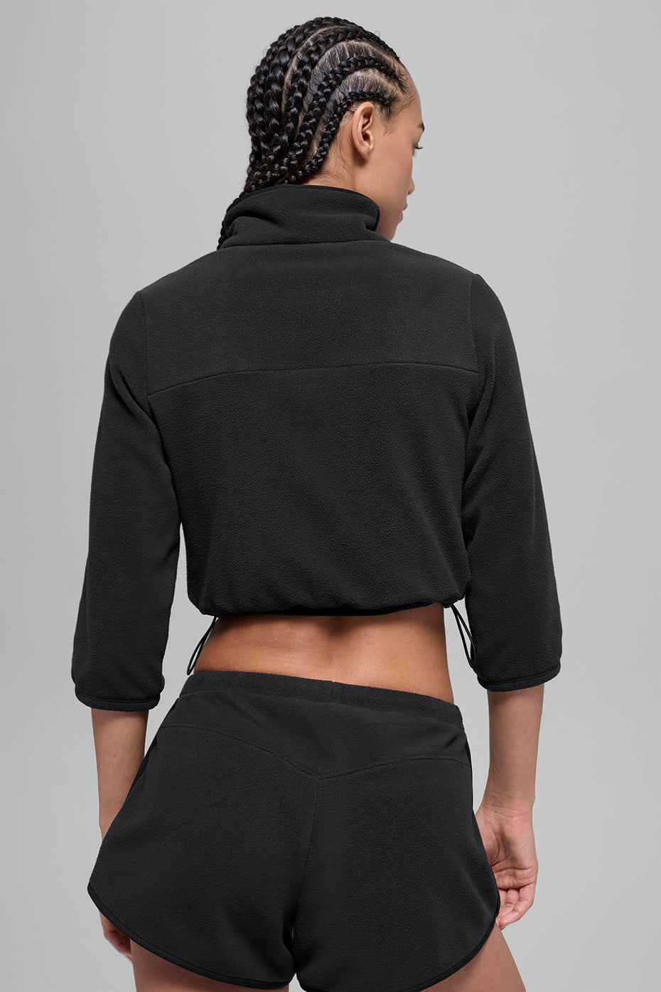Polar Fleece Retreat Cropped Jacket - Black — photo 3