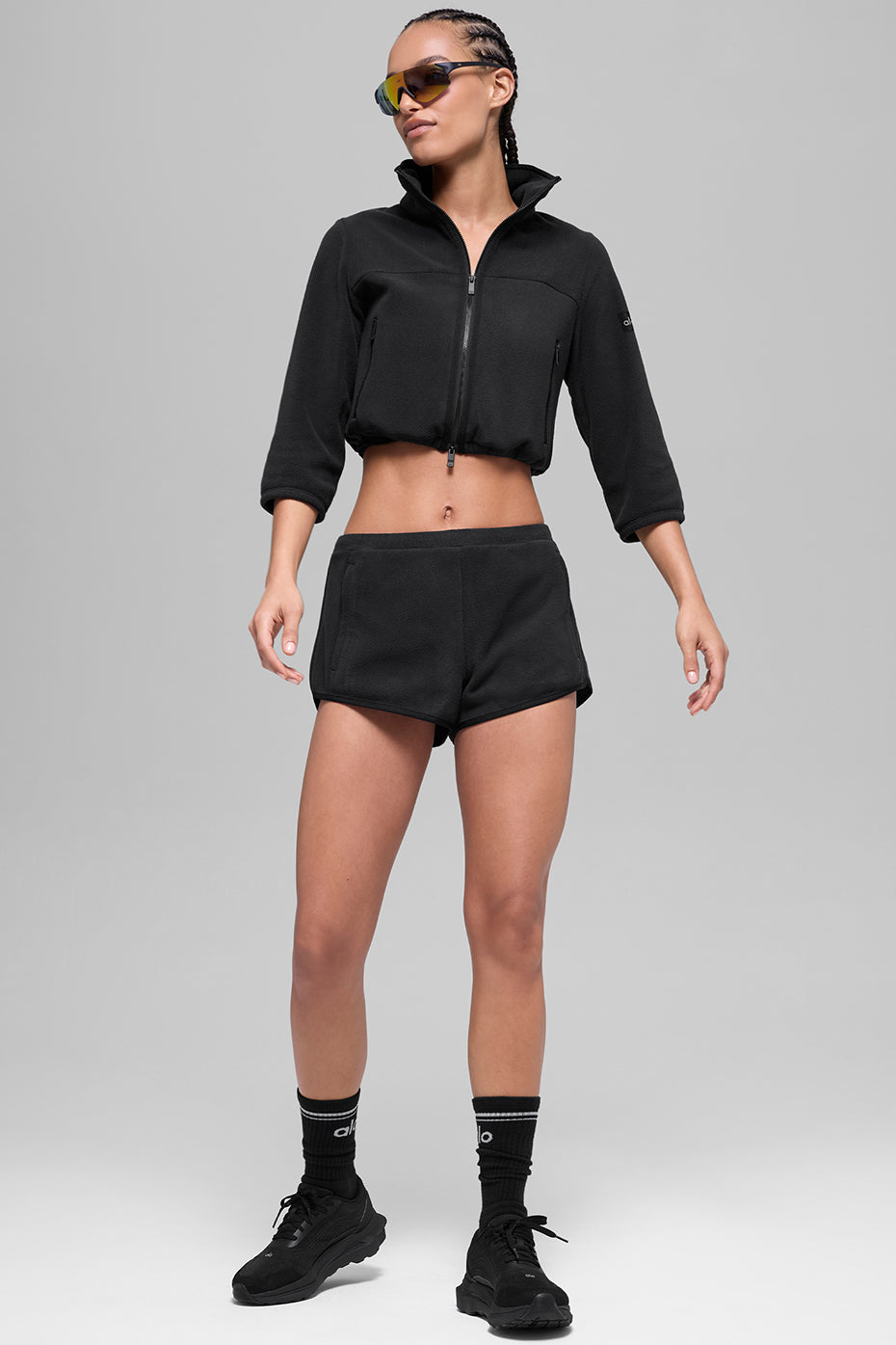 Polar Fleece Retreat Cropped Jacket - Black — photo 5