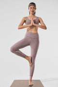 Alosoft High-Waist 7/8 Highlight Legging - Dark Pink Quartz Heather — photo 5